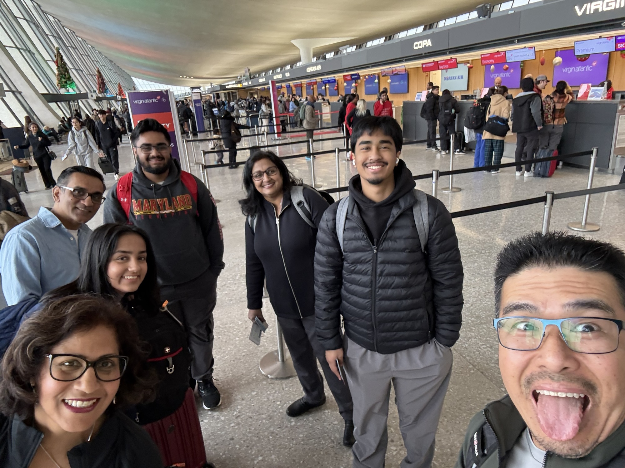 Selfie at Virgin Atlantic Counter – Start of Trip!